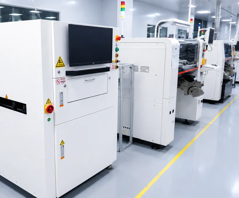 JHIMS S630 3D solder paste inspection machine checking a printed PCB