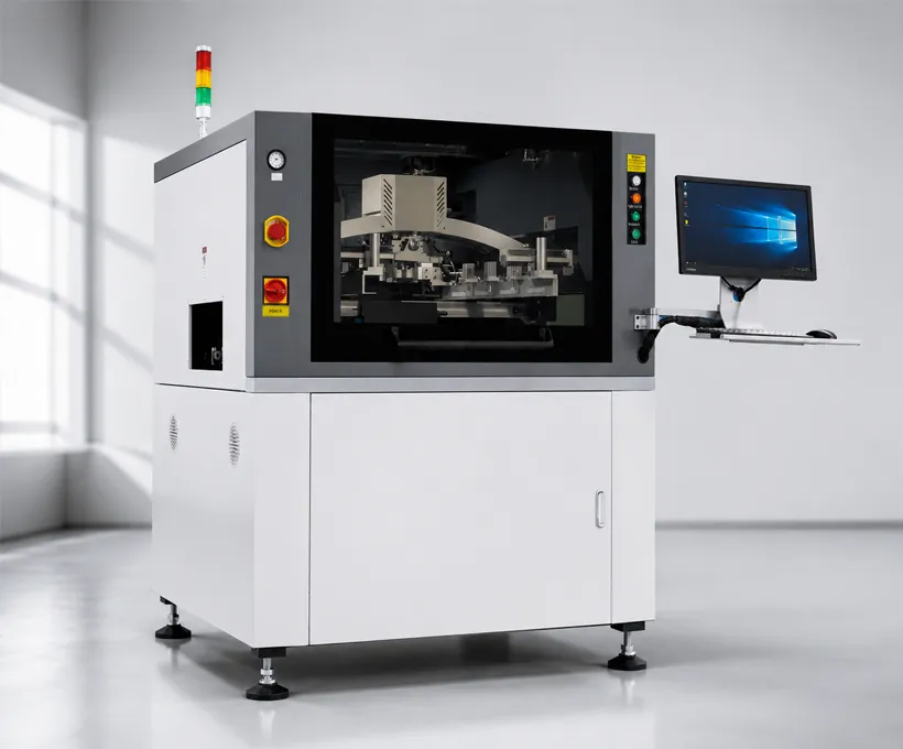 JHIMS M8 automatic vision stencil printer as shown in the video tutorial