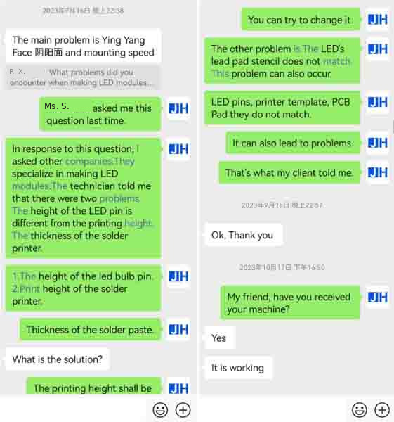 Customer messages on machine condition and print quality